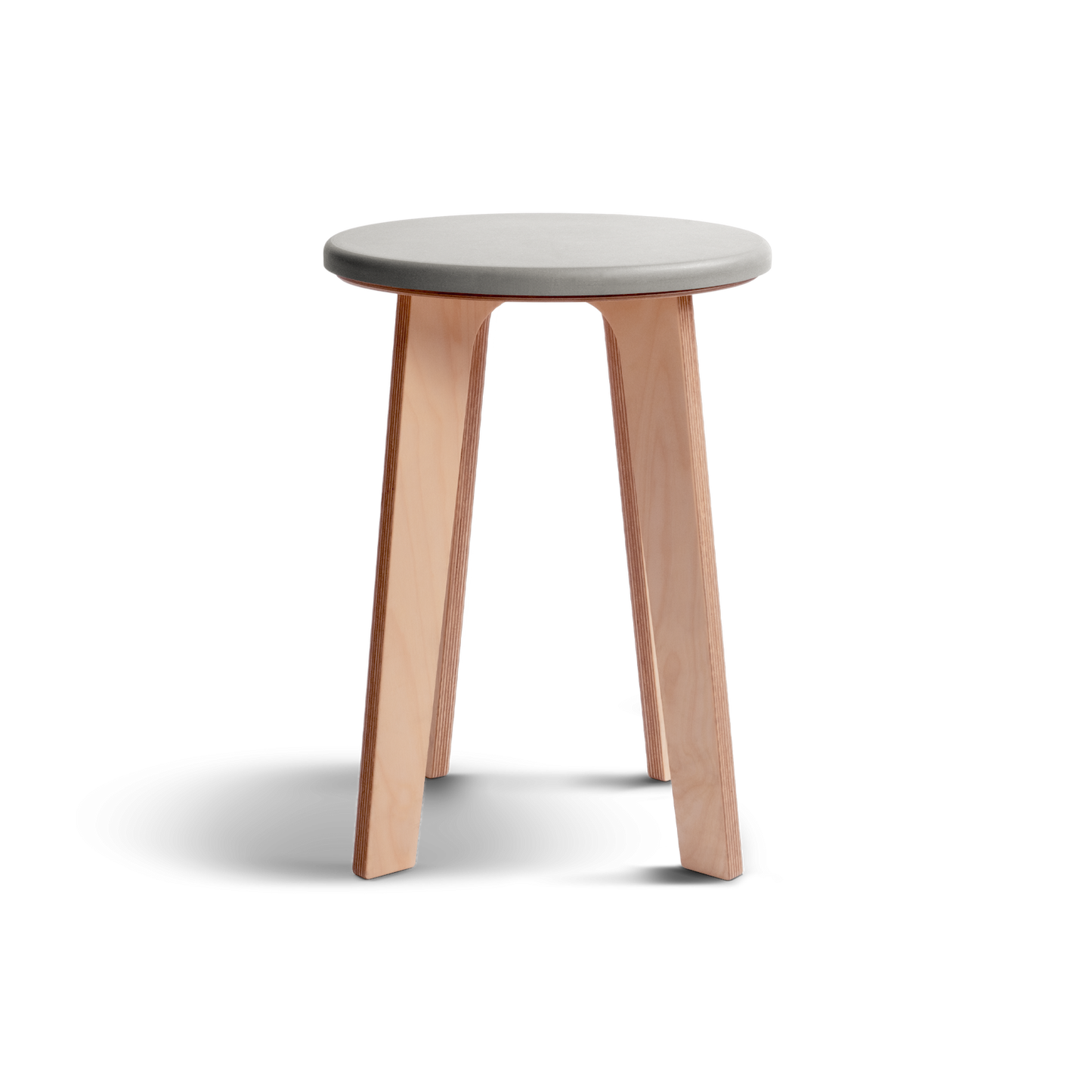 Birch stool made from birch plywood with vibrant Valchromat top.