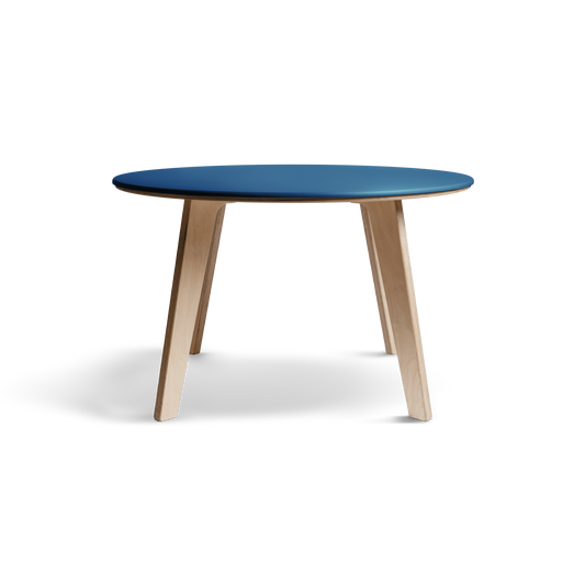 Elegant birch dining table with minimalist Scandinavian design.