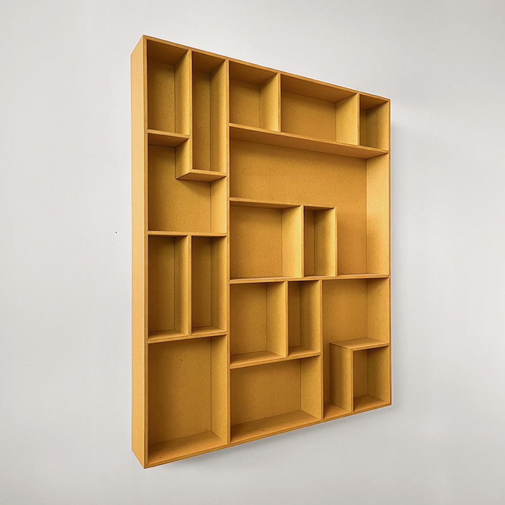 Vibrant yellow NicNac Tall shelving unit, ex-display in excellent condition, playful Danish design.