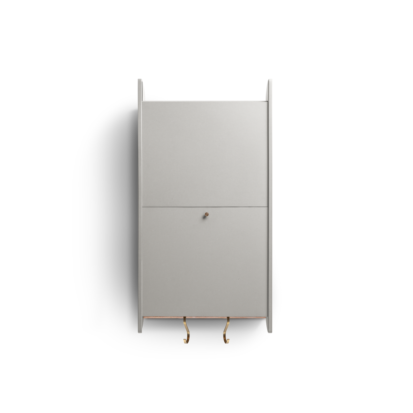 Balance wall cabinet in light grey Valchromat® – space-saving design with upward-gliding doors