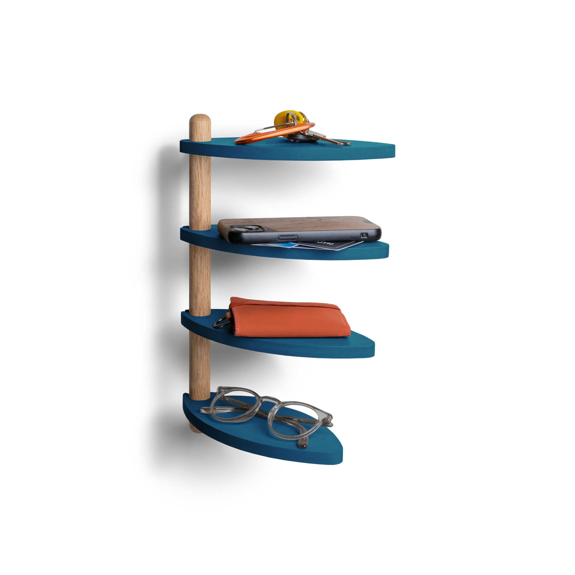 adjustable wall shelf made from off-cut materials, sustainable design