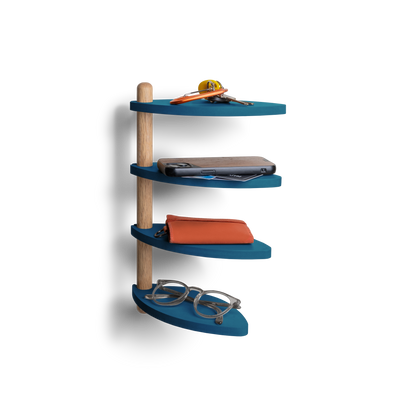 adjustable wall shelf made from off-cut materials, sustainable design